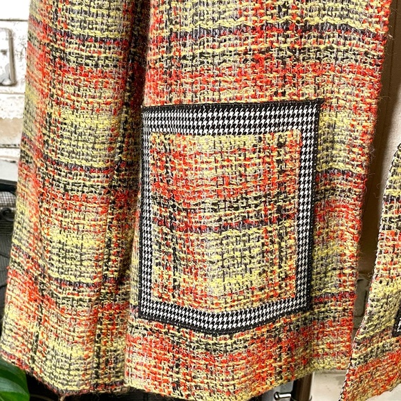 Vintage Harve Benard Plaid Tweed Unique Multi Houndstooth Longsleeve Blazer - Picture 3 of 10